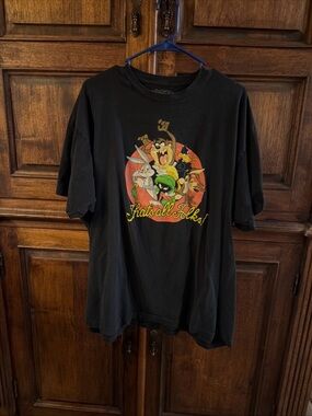 Warner Bros. Black Looney Tunes Graphic Tee with Colorful Characters